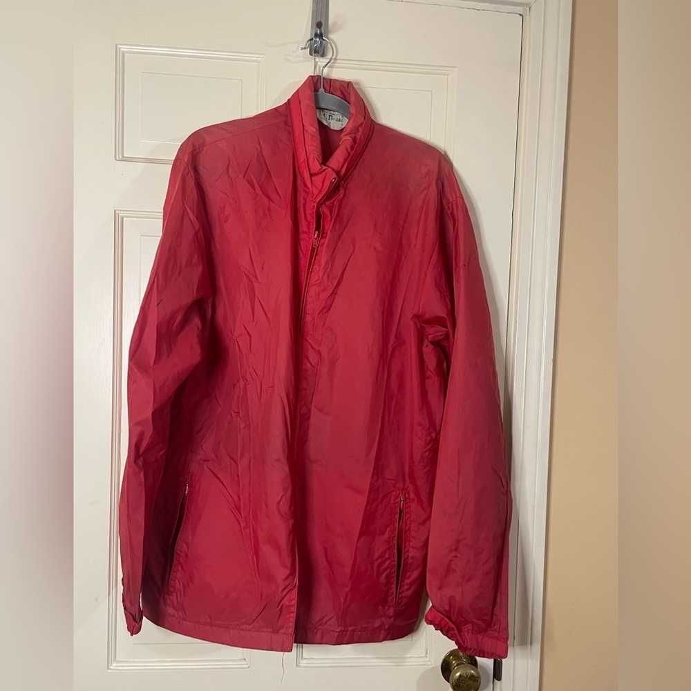 Vintage L.L. Bean Light Windbreaker Jacket Aspen Anorak Size XL Red Pack able